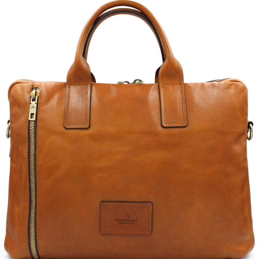 Business Bags Cuoieria Fiorentina | Cuoieria Fiorentina Business Bag Of Natural Tuscan Leather, In Classic Style, Made In Italy 5609735