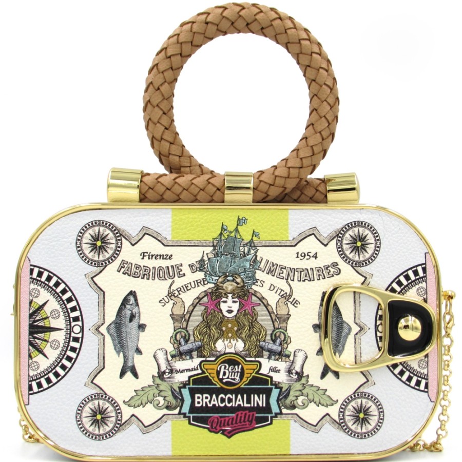 Ladies Bags Braccialini | Braccialini Temi Artistic Handbag In Pop Art Style In The Form Of Tin Can With Sardines B13172