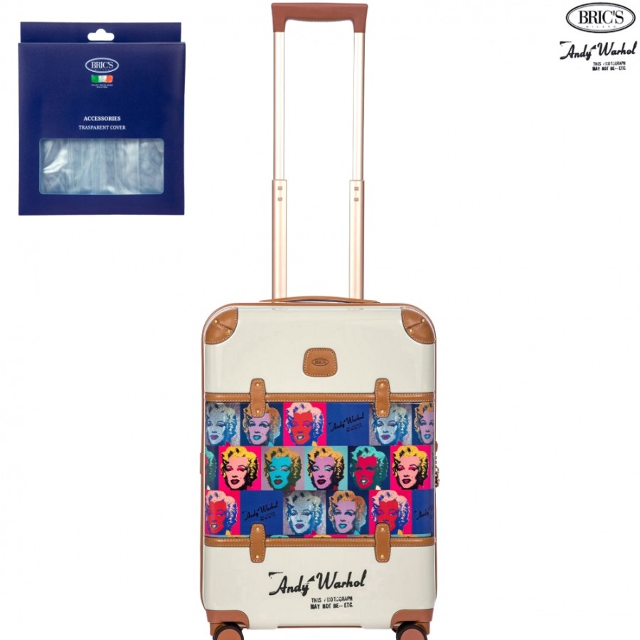 Luggage: Travel Bags And Suitcases BRIC'S | Bric'S Bellagio Andy Warhol Collection Hardside Carry-On Spinner Suitcase, S, Cream Color Bbw08301.930