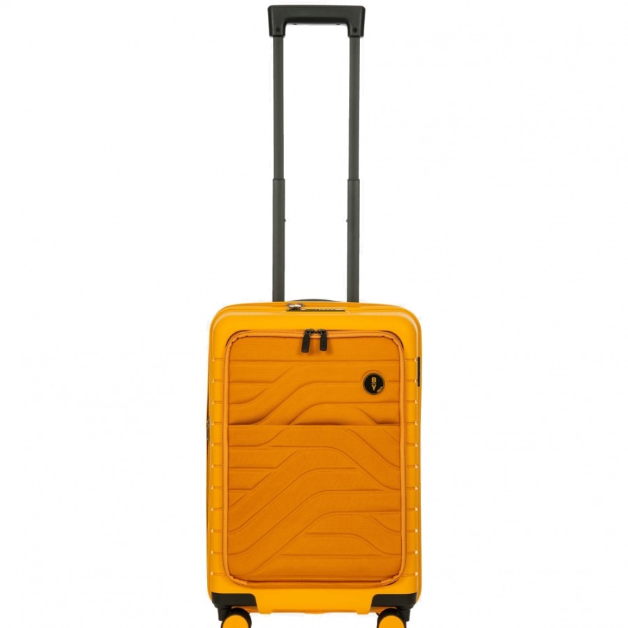 Luggage: Travel Bags And Suitcases BRIC'S BY | Bric'S By Ulisse Carry-On Spinner Suitcase, Expandable, With Pocket, Yellow Color, S B1Y08428.171