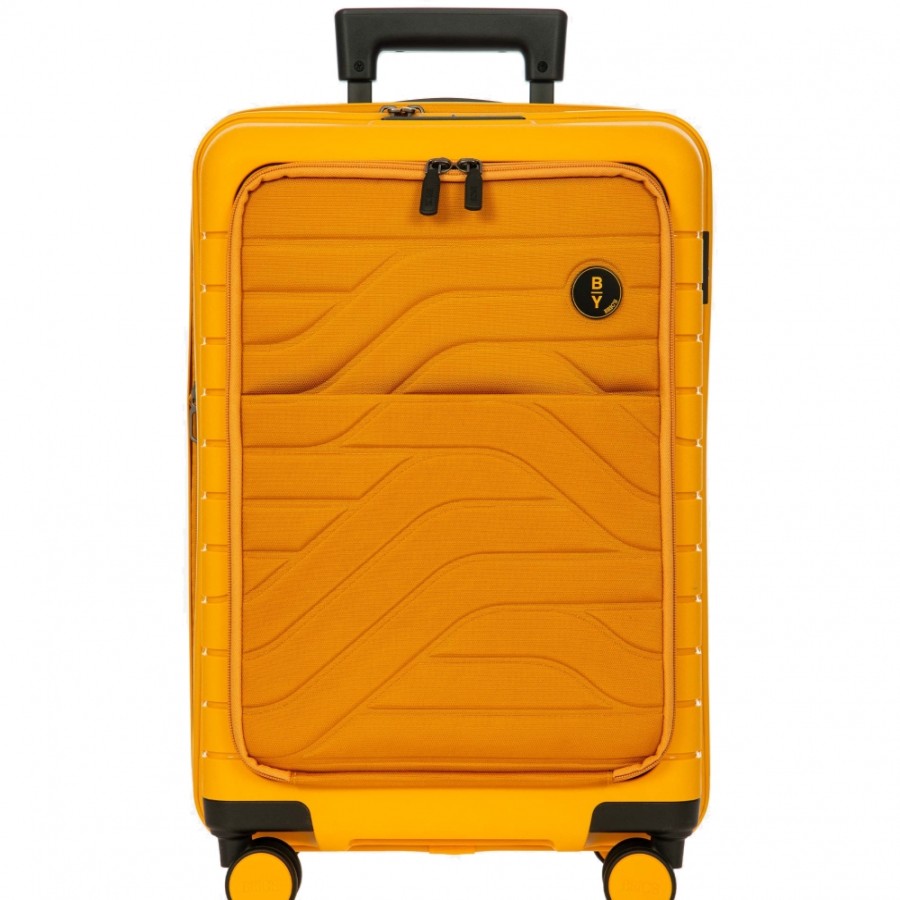 Luggage: Travel Bags And Suitcases BRIC'S BY | Bric'S By Ulisse Carry-On Spinner Suitcase, Expandable, With Pocket, Yellow Color, S B1Y08428.171