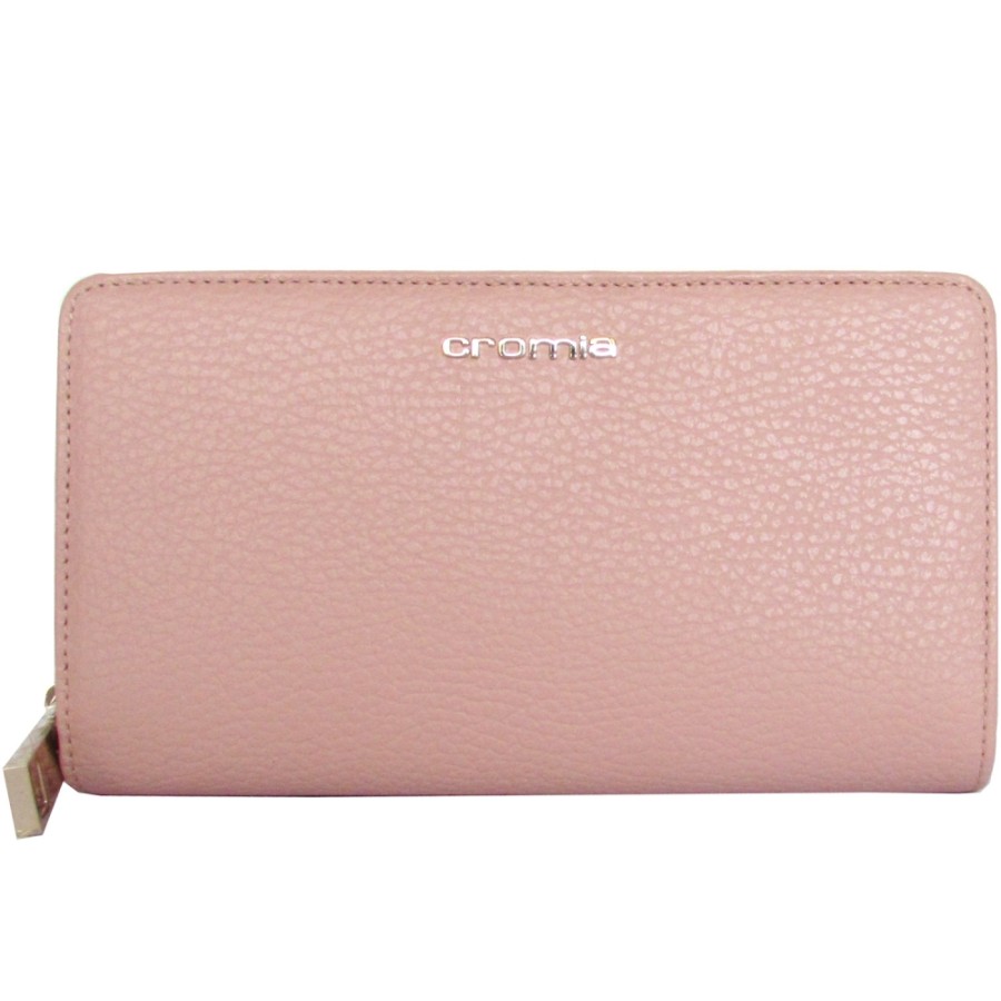 Ladies Accessories CROMIA | Cromia Women'S Pink Leather Wallet Made In Italy 2630556