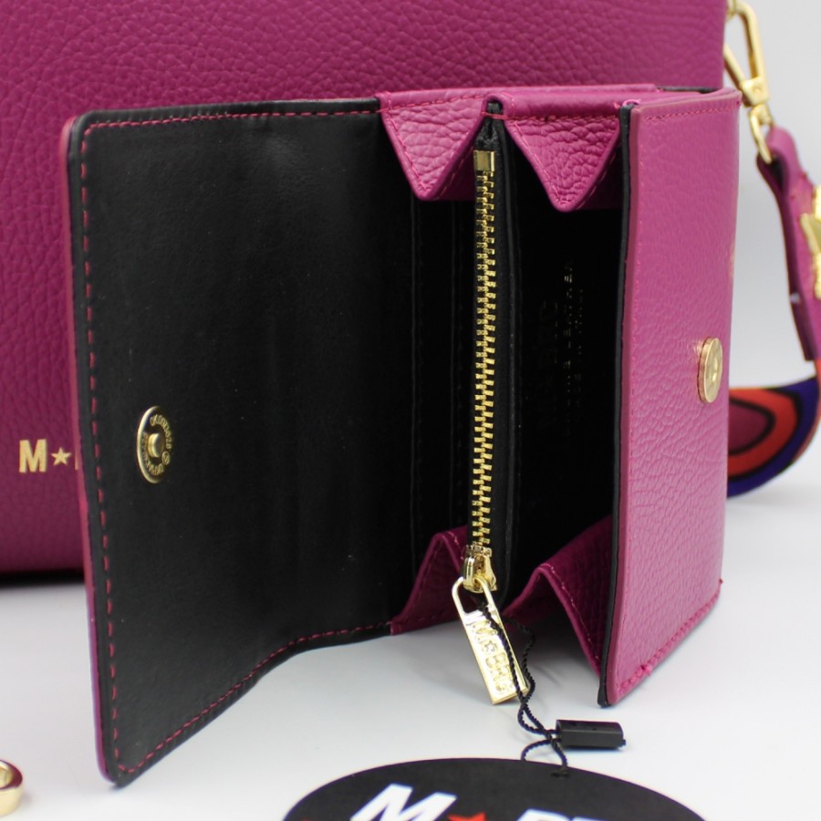 Business Bags M*BRC | M*Brc Women'S Business Bag + Wallet Of Fuchsia Colored Leather, Made In Italy F115