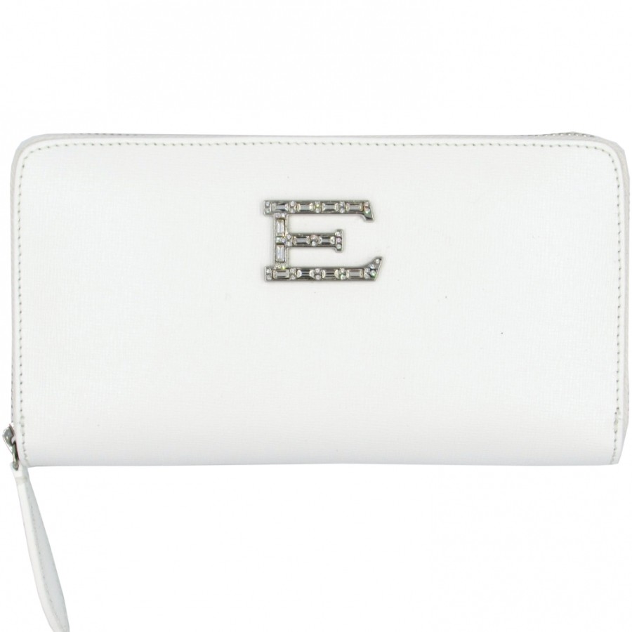 Ladies Accessories ERMANNO Ermanno Scervino | Ermanno Ermanno Scervino Women'S Elegant White Leather Wallet Made In Italy 12600086Bia