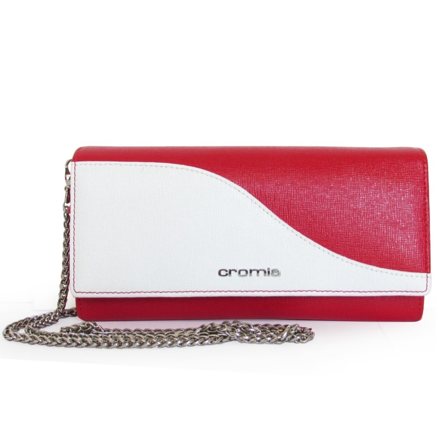 Ladies Bags CROMIA | Cromia White And Red Leather Purse Wallet Made In Italy 2650522