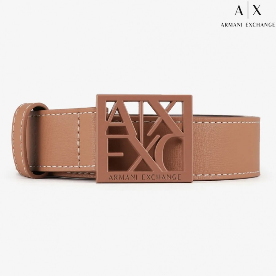 Ladies Accessories Armani Exchange | Armani Exchange Women'S Belt With Square Buckle, Ocher Color 9411300A874109352