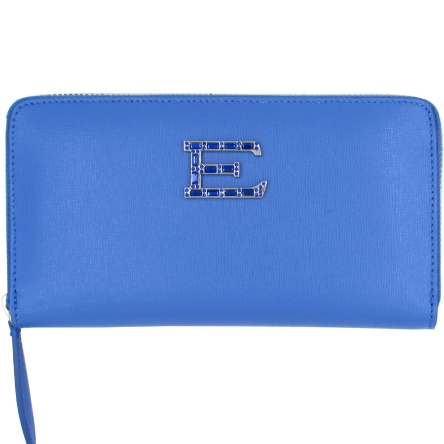 Ladies Accessories ERMANNO Ermanno Scervino | Ermanno Ermanno Scervino Women'S Elegant Blue Leather Wallet Made In Italy 12600086