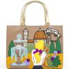 Ladies Bags Braccialini | Braccialini Tote Bag With Collage Image Of Florence In Cartoon Style B14810