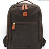 Mens Bags BRIC'S | Bric'S Life Men'S Backpack Of Resistant Fabric And Leather, Olive Color, Made In Italy Blf04649.378