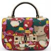 Ladies Bags Cromia | Cromia Women'S Leather Flap Bag With Floral & Cat Applique, Made In Italy 1405528