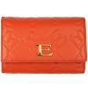 Ladies Accessories ERMANNO Ermanno Scervino | Ermanno Ermanno Scervino Wallet With Embossed Logos Of Orange Leather Made In Italy 12600181