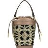 Ladies Bags Cromia | Cromia Bronze Leather Mini Bucket Bag With Arabesque Ornament 8051978053552/1404166