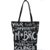 Ladies Bags M*BRC | M*Brc Black Leather Hand Painted Shopper Bag, Made In Italy F240