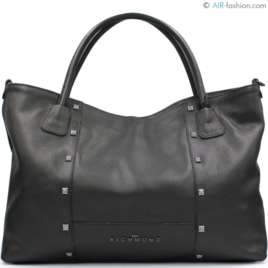 Ladies Bags John Richmond | John Richmond Tote Bag Of Black Genuine Leather, Made In Italy Jr-W-1071