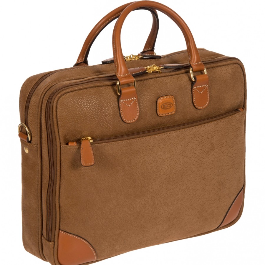 Business Bags BRIC'S | Bric'S Life 15In Laptop Bag Of Resistant Fabric & Leather, Reindeer Color Blf15130.216