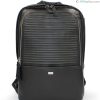 Mens Bags John Richmond | John Richmond Men'S Black Leather Backpack, With Usb Slot, M Jr-B112