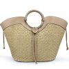 Ladies Bags Cuoieria Fiorentina | Cuoieria Fiorentina Large Bag Of Straw And Genuine Leather, Natural Color, Made In Italy 5858006-Be