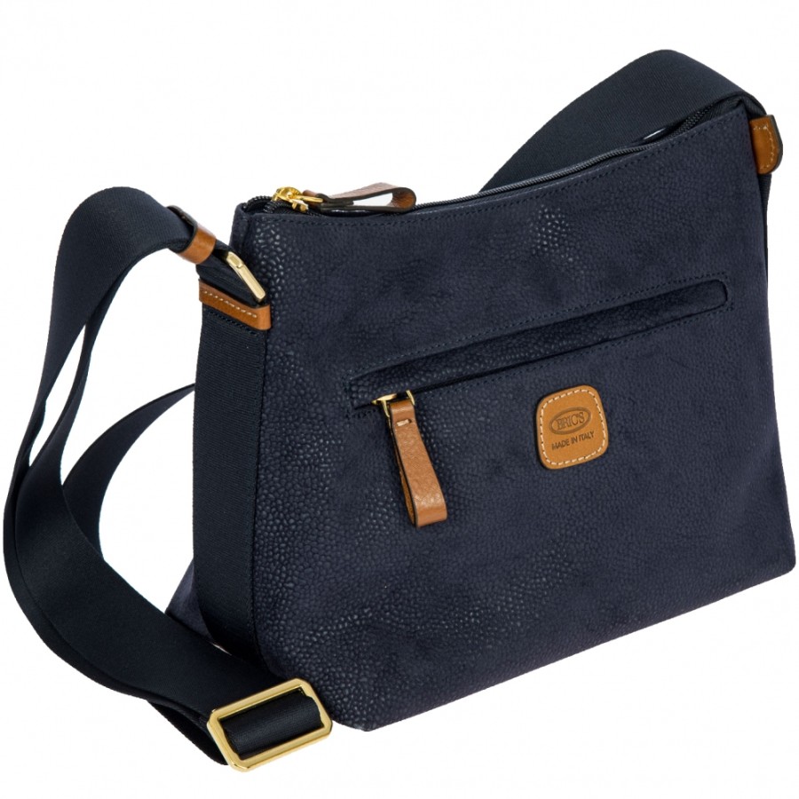 Ladies Bags BRIC'S | Bric'S Life Small Blue-Navy Crossbody Shoulder Bag Of Resistant Fabric Made In Italy Blf05802.396