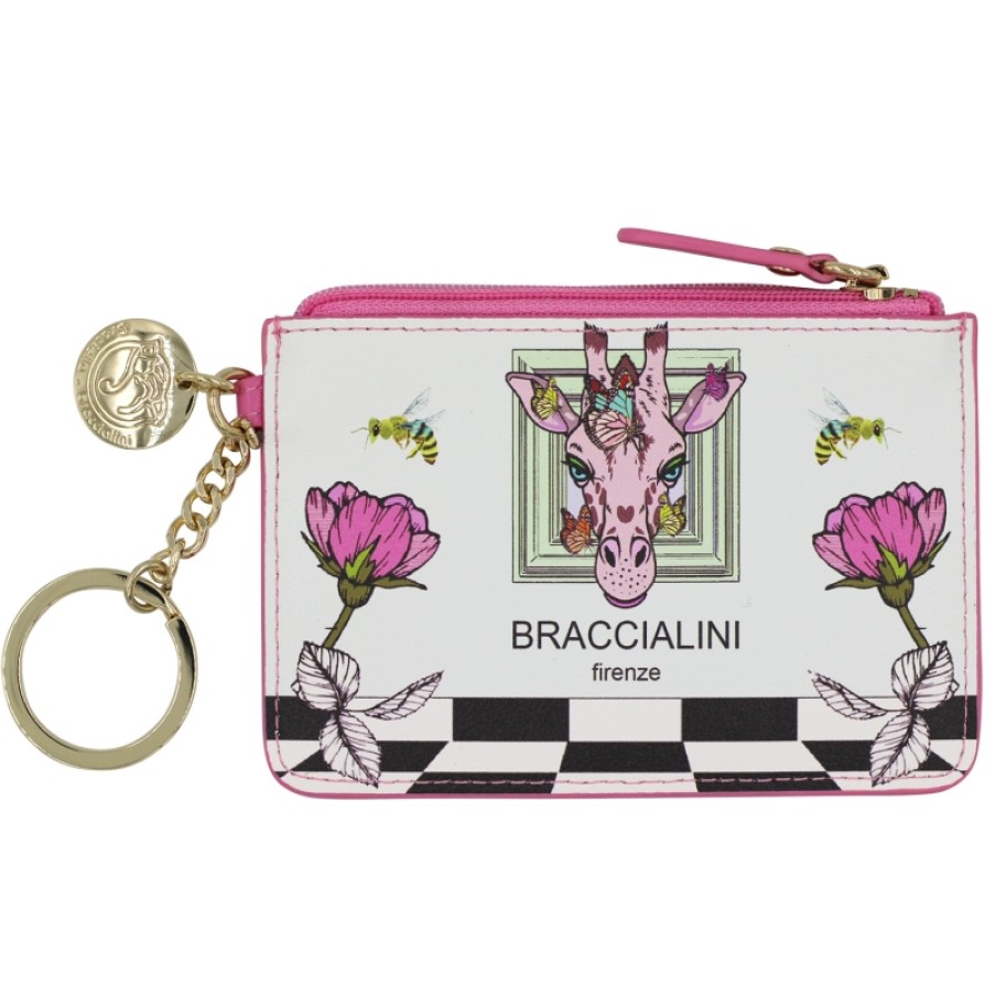 Ladies Accessories Braccialini | Braccialini Keyring With Pouch Holder With Zipper, Animal Fantasy Theme B13799