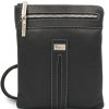 Mens Bags Tonelli Uomo | Tonelli Uomo Men'S Black Leather Fashion Bag With Crossbody Strap Made In Italy 2992