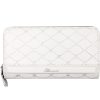 Ladies Accessories Blumarine | Blumarine Sophisticated Wallet With Zip Of White Leather With Silver Monograms B81Pwb301923010