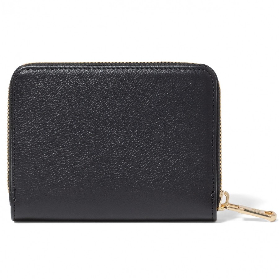 Ladies Accessories Braccialini | Braccialini Women'S Elegant Zip Around Wallet Of Black Leather, Medium B16700