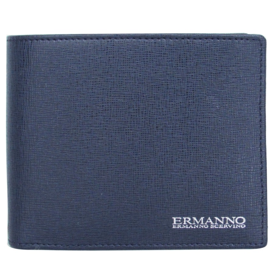 Mens Accessories ERMANNO Ermanno Scervino | Ermanno Ermanno Scervino Elegant Men'S Blue Leather Wallet Made In Italy 12600015