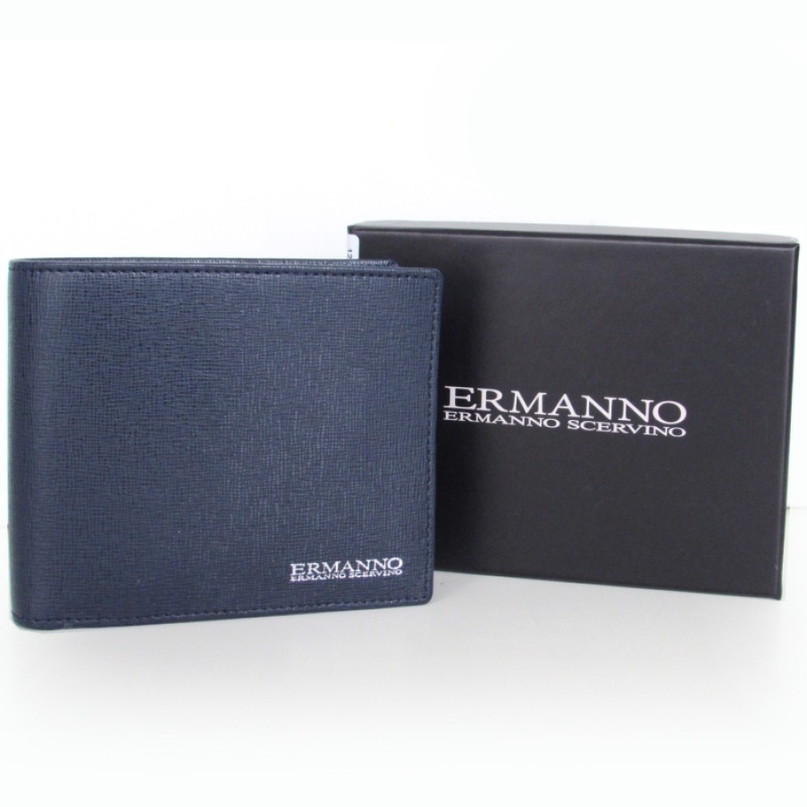 Mens Accessories ERMANNO Ermanno Scervino | Ermanno Ermanno Scervino Elegant Men'S Blue Leather Wallet Made In Italy 12600015