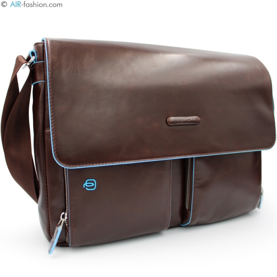 Mens Bags Piquadro | Piquadro Men'S Brown Leather Messenger Bag Ca3337B2/Mo