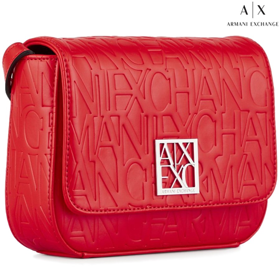 Ladies Bags Armani Exchange | Armani Exchange Crossbody Shoulder Bag With Flap, Matt Red Color 942648-Cc793-Red