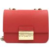 Ladies Bags FURLA | Furla Red Textured Leather Mini Shoulder Bag 01005881