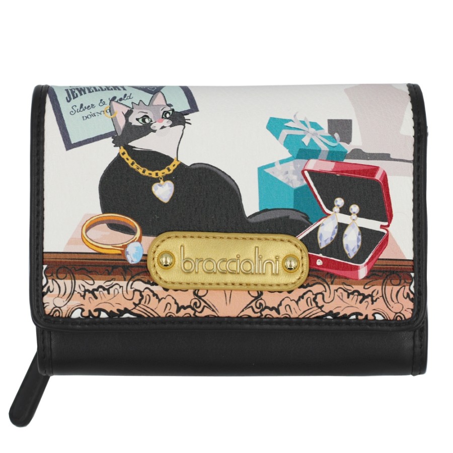 Ladies Accessories Braccialini | Braccialini All Round Flap Wallet With Cats B17114-Al-818-Uni