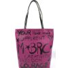 Ladies Bags M*BRC | M*Brc Lilac Leather Hand Painted Shopper Bag, Made In Italy F240_Amarena