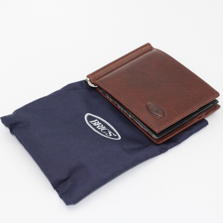 Mens Accessories BRIC'S | Bric'S Men'S Wallet With Money Clip Of Real Brown Leather Bh109207.002