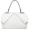 Ladies Bags Blumarine | Blumarine Elegant Designer White Leather Handbag With Frill B81Pwb420022010