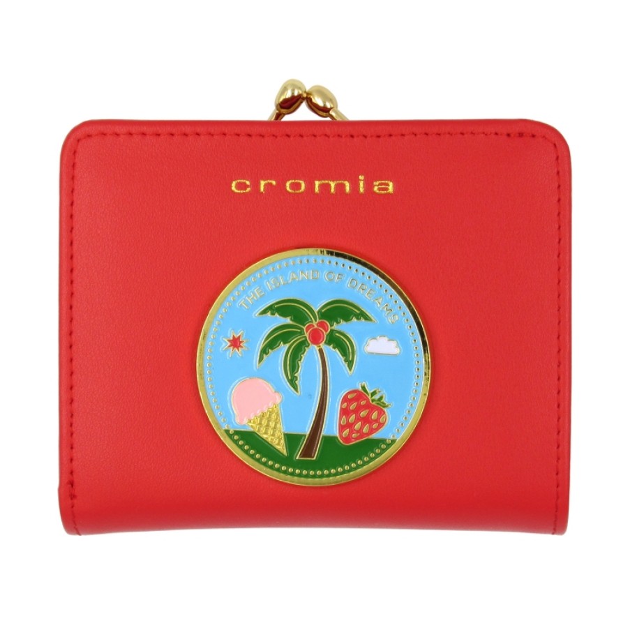 Ladies Accessories CROMIA | Cromia Women'S Red Leather Purse Tropicalia By Designer Amedeo Piccione 2600231N