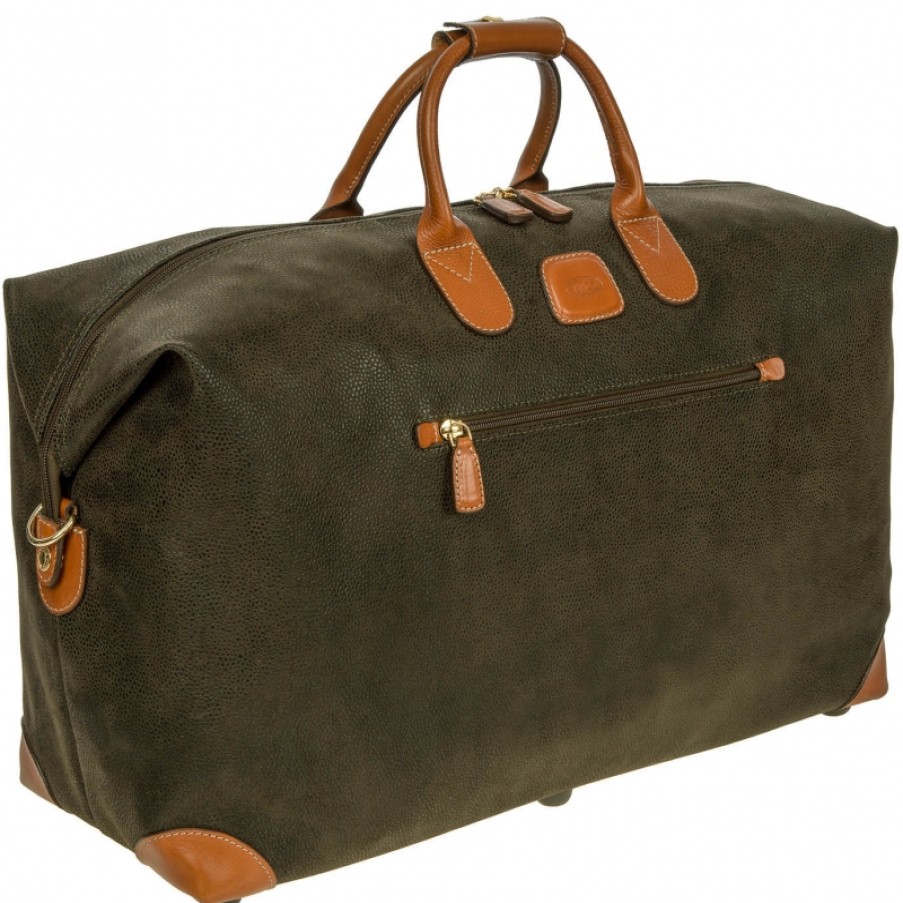 Luggage: Travel Bags And Suitcases BRIC'S | Bric'S Large Travel Bag Of Resistant Olive Color Fabric And Leather Blf20202.378