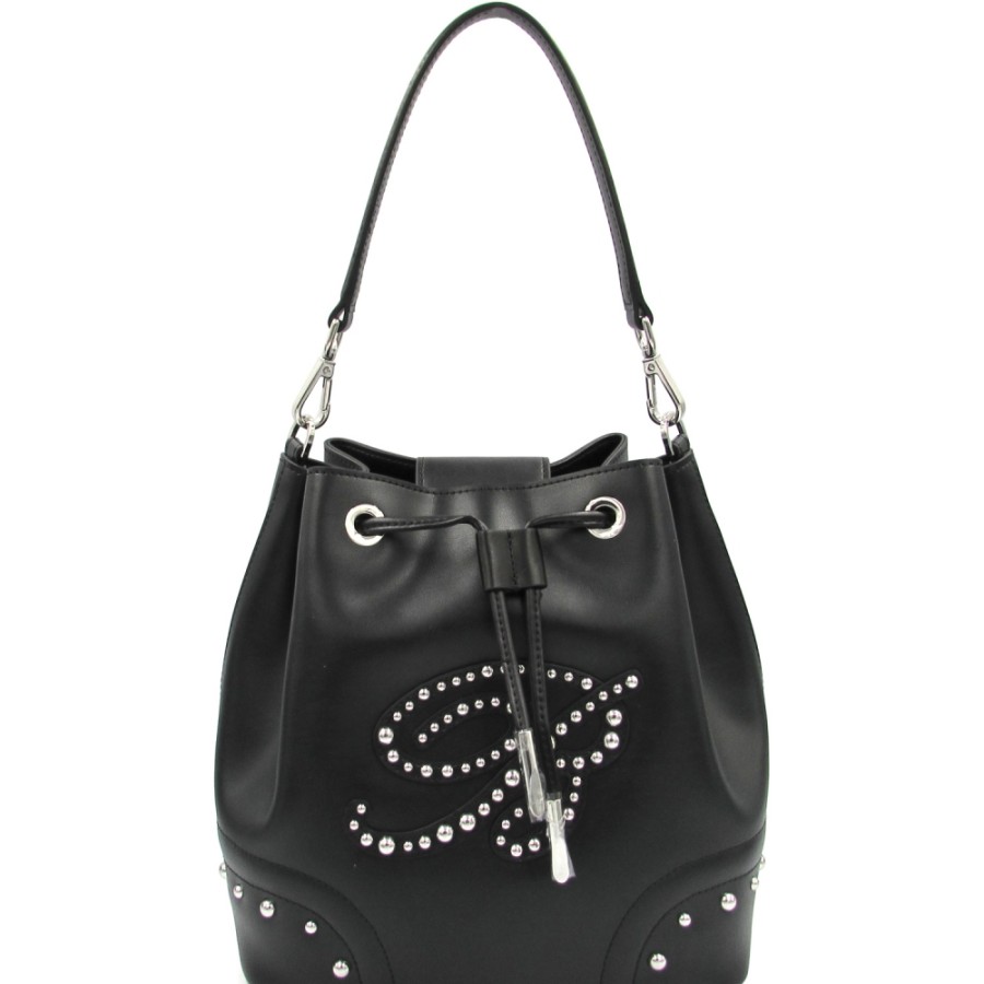 Ladies Bags Blumarine | Blumarine Elegant Black Leather Bucket Shoulder Bag B83Pwb540032999