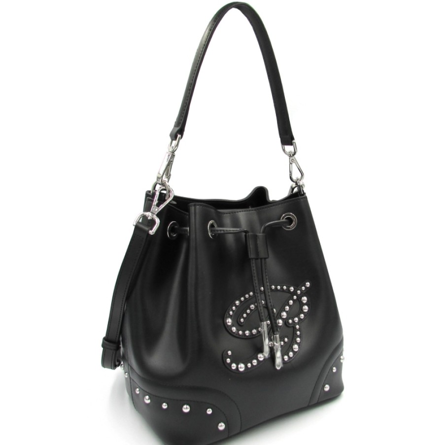 Ladies Bags Blumarine | Blumarine Elegant Black Leather Bucket Shoulder Bag B83Pwb540032999