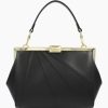 Ladies Bags Cromia | Cromia Black Leather Retro Stylized Bag, Made In Italy 1405439-Black