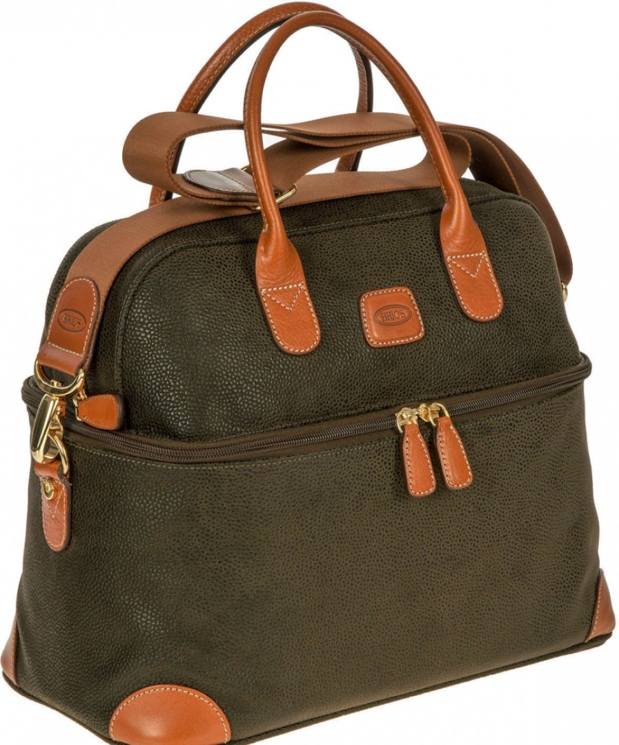 Luggage: Travel Bags And Suitcases BRIC'S | Bric'S Life Tote Bag With Upper Beauty-Case Of Olive-Colored Resistant Material Blf02530.378