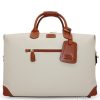 Luggage: Travel Bags And Suitcases BRIC'S | Bric'S Firenze Cream Colored Travel Bag With Brown Leather Details M Bbj20203.014