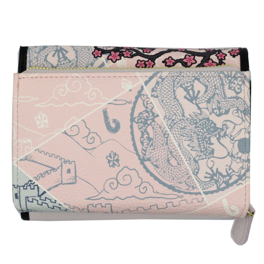 Ladies Accessories Braccialini | Braccialini Cartoline Flap Wallet, Travel To China B17091-Ca