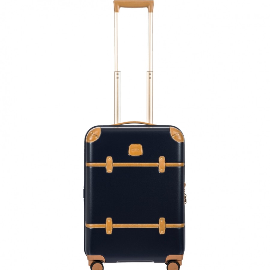 Luggage: Travel Bags And Suitcases BRIC'S | Bric'S Bellagio Dark Blue Hardside Trolley Carry-On Spinner Suitcase, 4 Wheels S Bbg28301.698