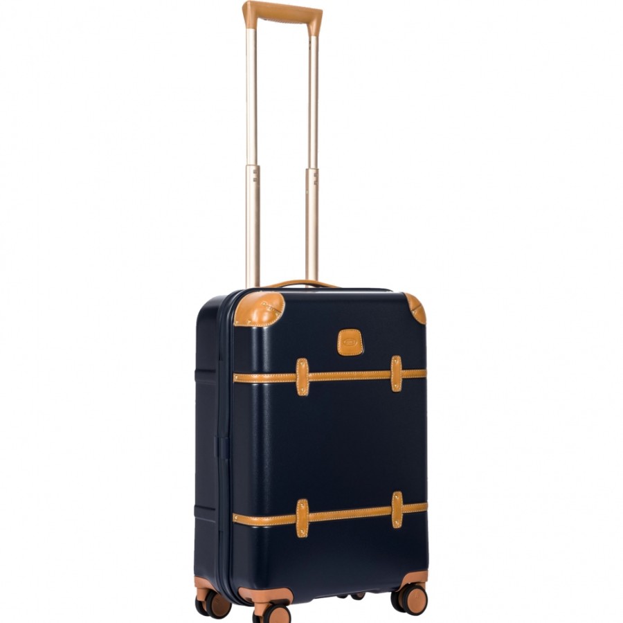 Luggage: Travel Bags And Suitcases BRIC'S | Bric'S Bellagio Dark Blue Hardside Trolley Carry-On Spinner Suitcase, 4 Wheels S Bbg28301.698