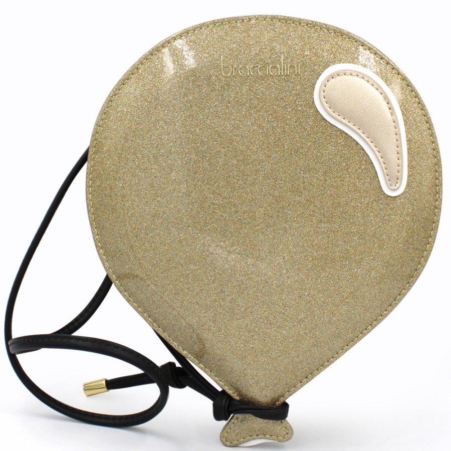 Ladies Bags Braccialini | Braccialini Shoulder Bag In The Shape Of An Inflated Balloon, Metallic Gold Color B16432