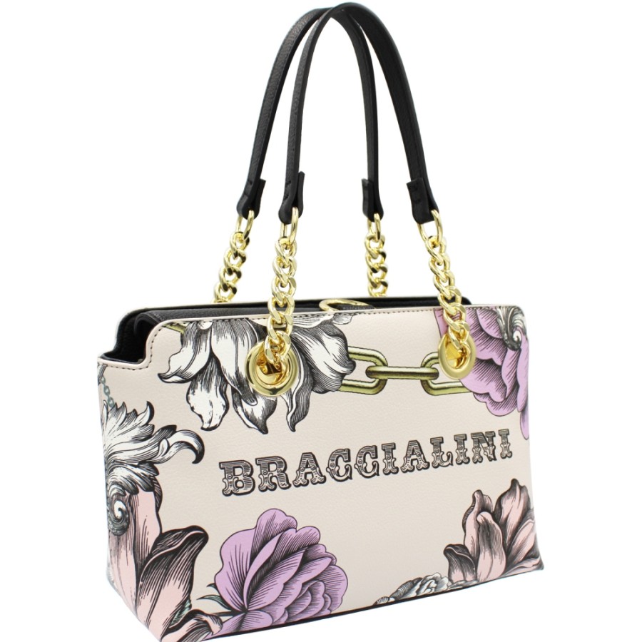 Ladies Bags Braccialini | Braccialini Small Bag With Rose Print, Powder Color B14301