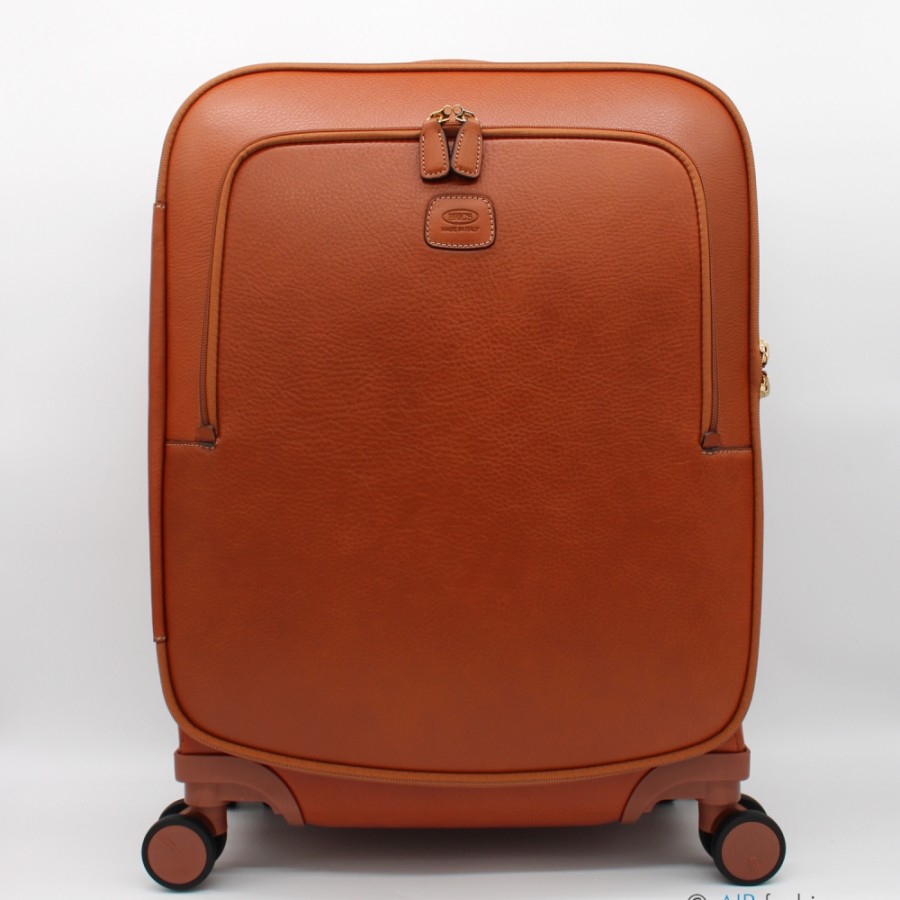 Luggage: Travel Bags And Suitcases BRIC'S | Bric'S Bric'S Life Pelle Cabin Leather Spinner Suitcase, Made In Italy Bpl15290.098