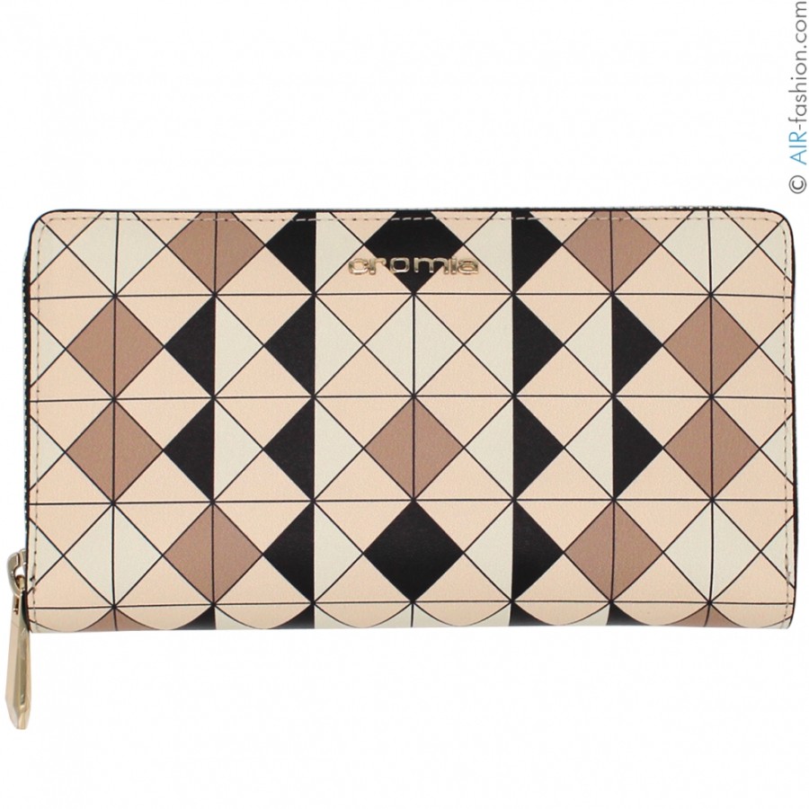 Ladies Accessories Cromia | Cromia Multi-Pocket Wallet Of Leather With Geometric Pattern, Made In Italy 2641307