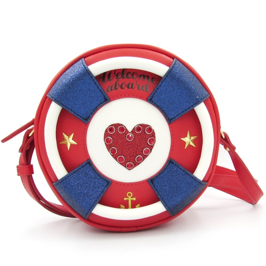 Ladies Bags Tua Braccialini | Tua Braccialini Red Crossbody Mini Bag In The Shape Of Lifebuoy B12902